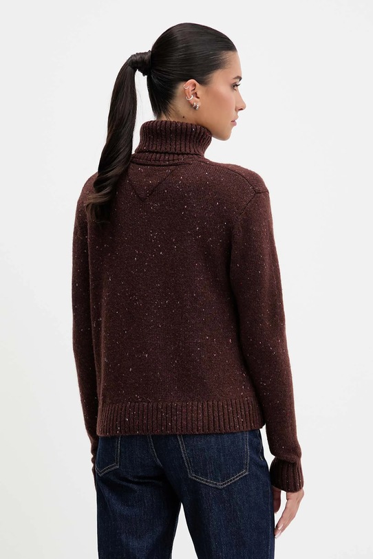 Odzież Tommy Jeans sweter z dodatkiem wełny DW0DW21687 brązowy