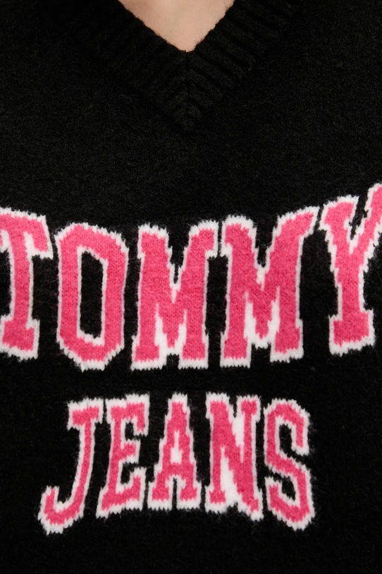 Tommy Jeans pulover din amestec de lână DW0DW21711 negru