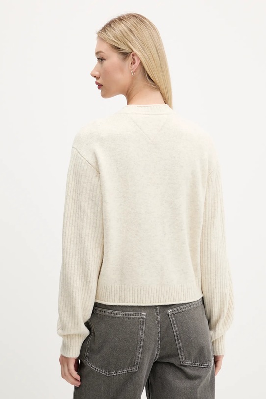 Дрехи Пуловер от вълна Tommy Jeans DW0DW21782 бежов