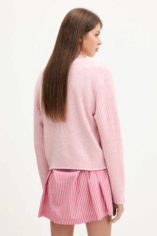 Oblečenie Sveter s prímesou vlny Tommy Jeans DW0DW21782 ružová