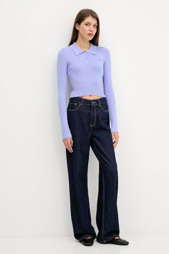 Πουλόβερ Tommy Jeans DW0DW21829 μωβ AW25