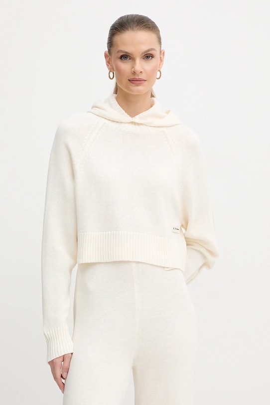 Armani Exchange sweter z dodatkiem wełny półgolf beżowy XW000767.AF13774