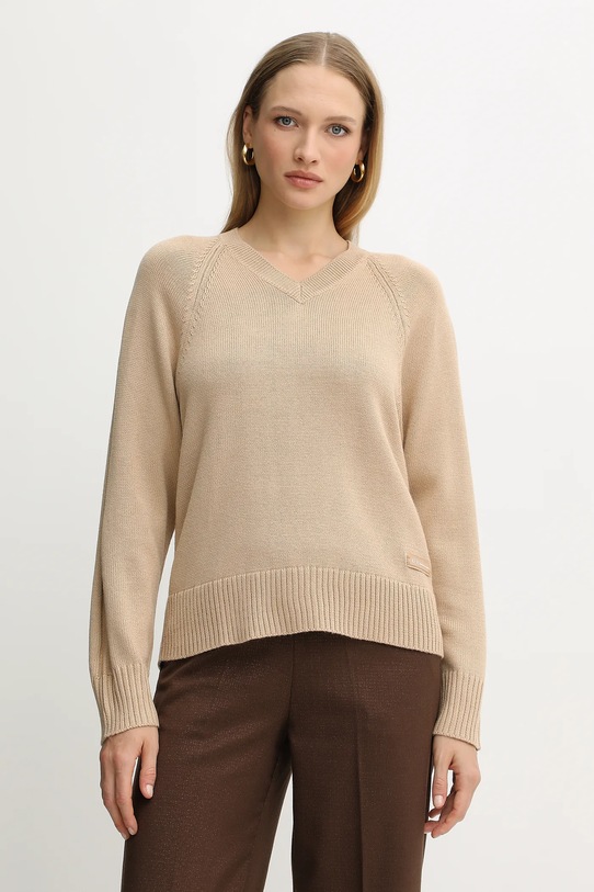 Свитер с добавлением шерсти Armani Exchange тонкий бежевый XW001335.AF13774