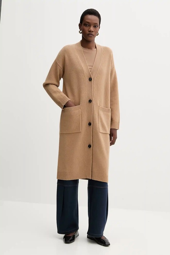 Μάλλινη ζακέτα Weekend Max Mara GODEZIA μαλλί μπεζ 2525346042600