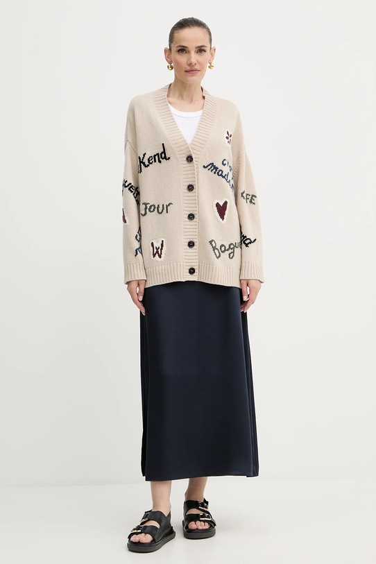 Weekend Max Mara kardigan wełniany BELGIO 2525346082600 beżowy AW25