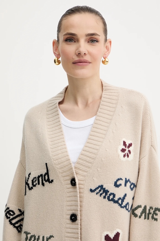 Weekend Max Mara kardigan wełniany BELGIO beżowy 2525346082600