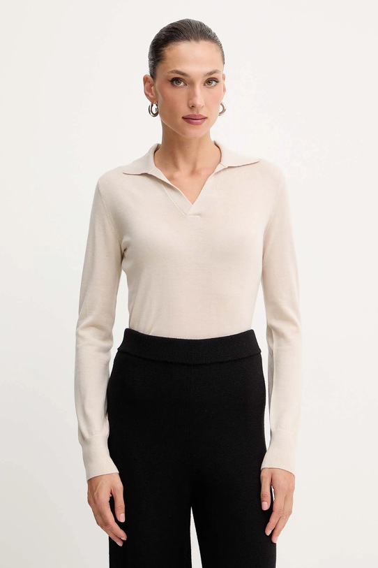 Weekend Max Mara sweter wełniany CAPPA szpic beżowy 2525366052600