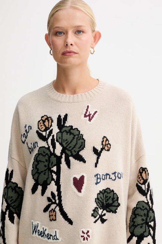 Μάλλινο πουλόβερ Weekend Max Mara PAVIDI μπεζ 2525366262600