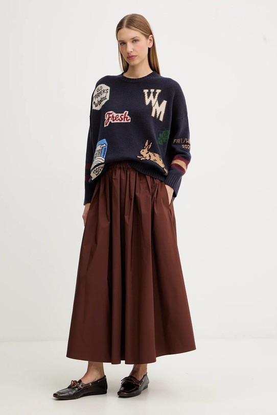 Weekend Max Mara sweter wełniany PAVIDI 2525366262600 granatowy AW25