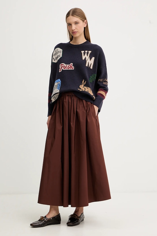 Weekend Max Mara sweter wełniany PAVIDI 2525366262600 granatowy AW25