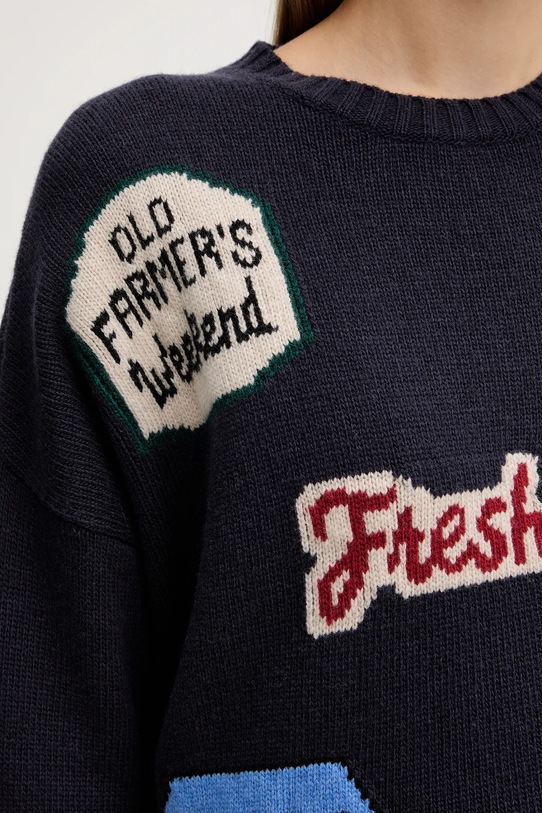 Weekend Max Mara sweter wełniany PAVIDI 2525366262600 granatowy