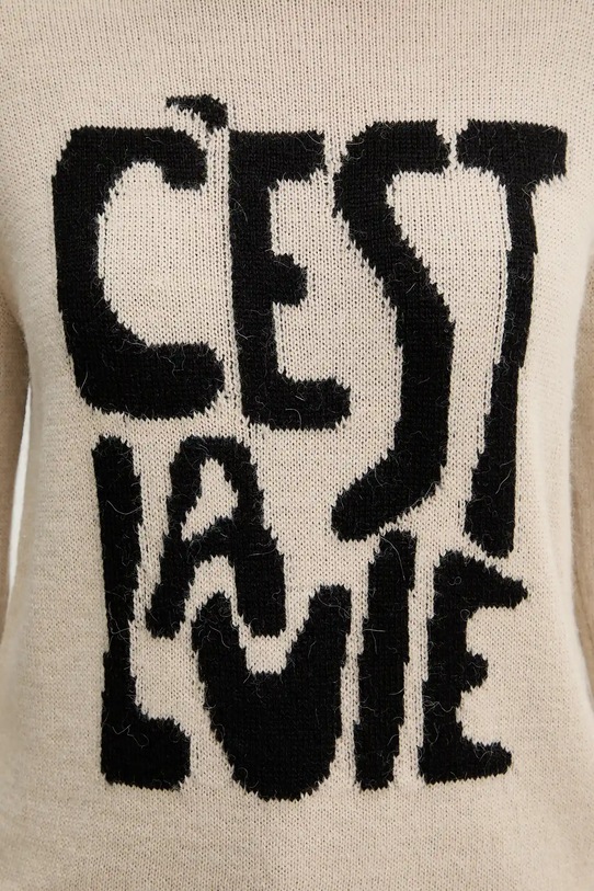 Weekend Max Mara sweter z wełną NITRA 2525366292600 beżowy