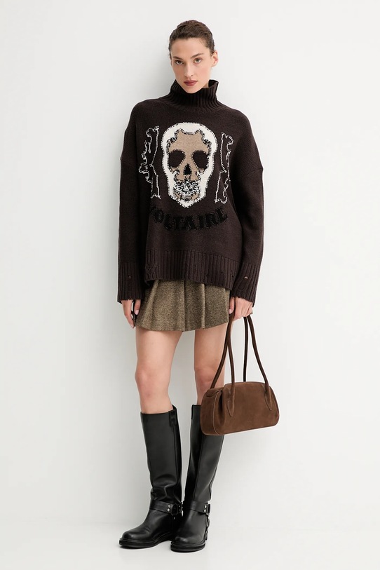 Vuneni pulover ZADIG&VOLTAIRE KWSW02825 smeđa AW25