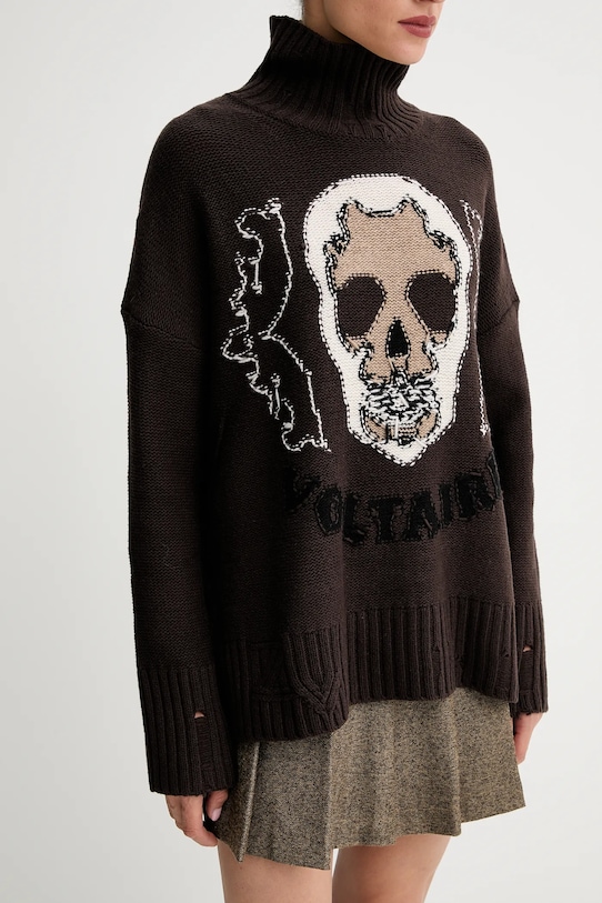 ZADIG&VOLTAIRE sweter wełniany KWSW02825 brązowy