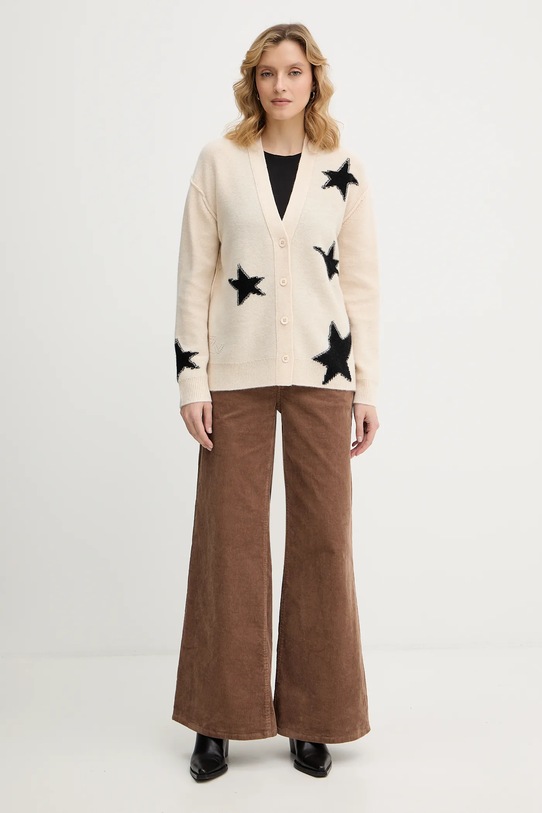 ZADIG&VOLTAIRE kardigan kaszmirowy KWCA01626 beżowy AW25