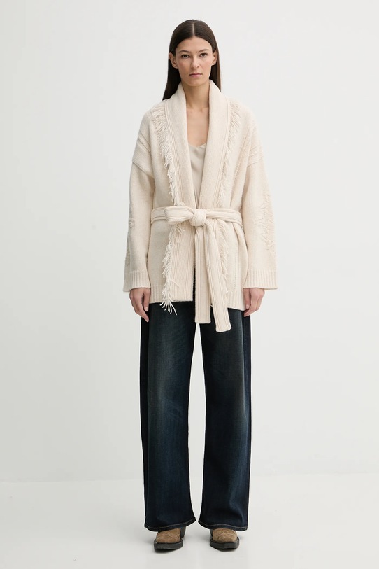 ZADIG&VOLTAIRE kardigan wełniany KWCO01526 beżowy AW25