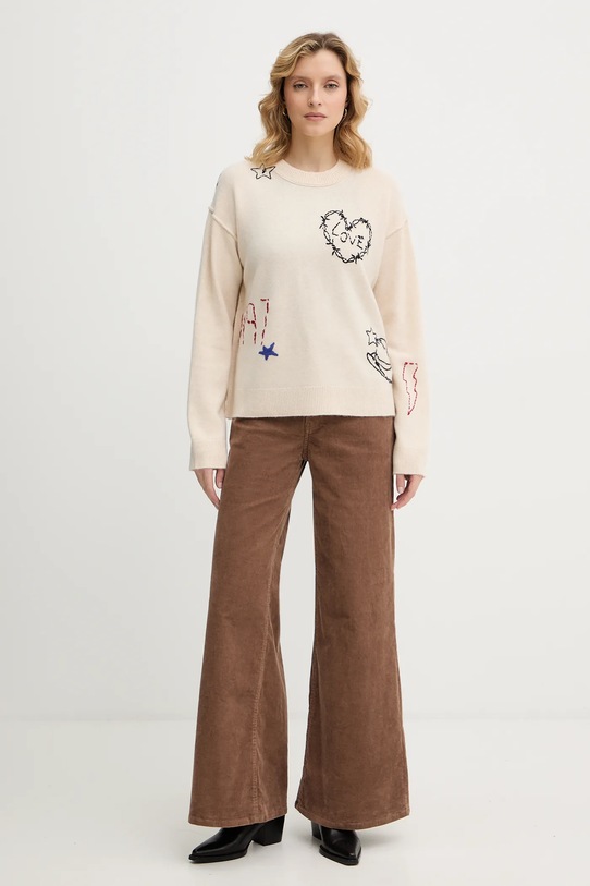 ZADIG&VOLTAIRE sweter kaszmirowy KWSW02810 beżowy AW25