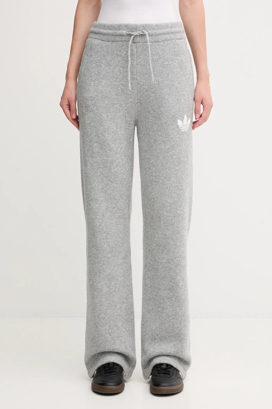 adidas Originals spodnie dresowe z domieszką wełny Knitted Pants dzianina szary KF2534