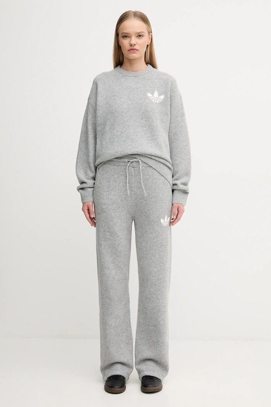adidas Originals spodnie dresowe z domieszką wełny Knitted Pants KF2534 szary