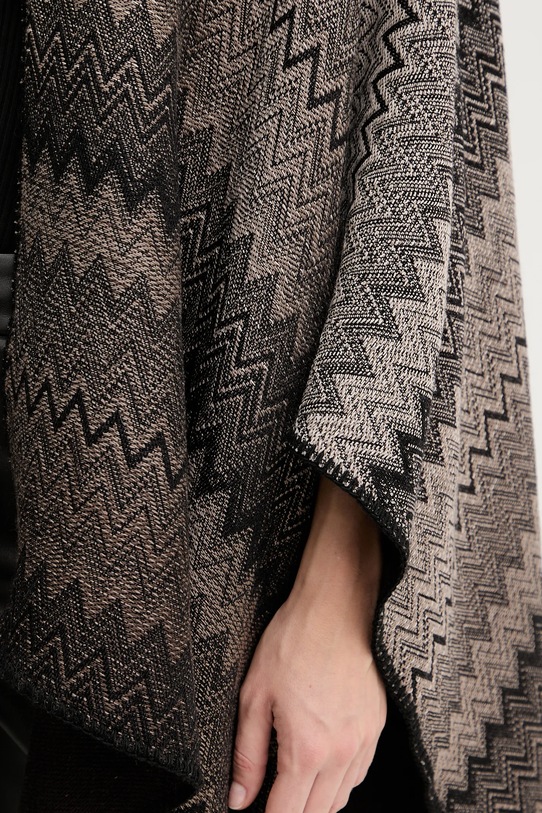 Missoni poncho wełniane MA80WODA420 brązowy