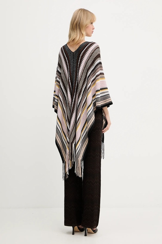 Odzież Missoni poncho z wełną 9P4EWMDA232 brązowy