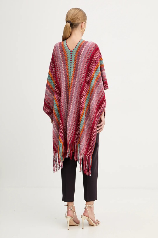 Odzież Missoni poncho z dodatkiem wełny POQYWMDA224 czerwony