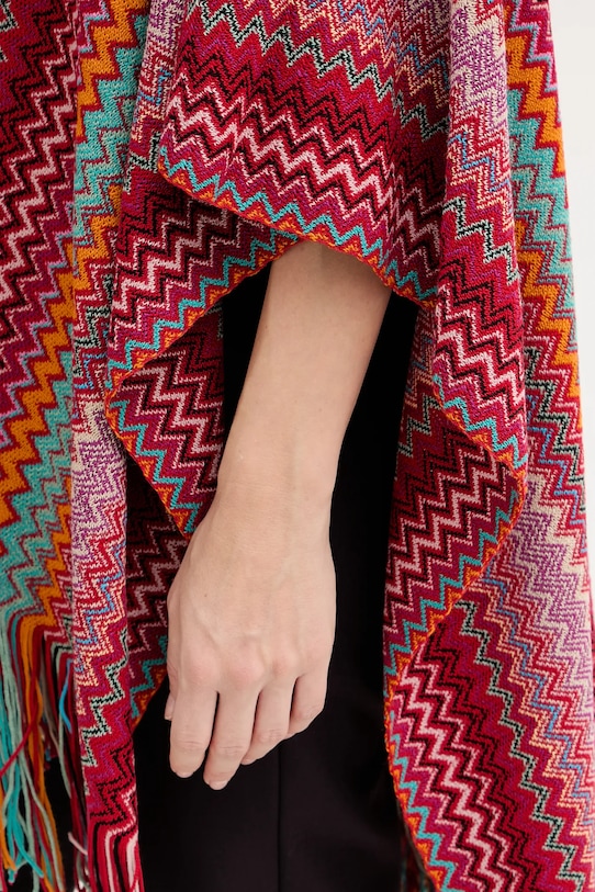 Missoni poncho z dodatkiem wełny POQYWMDA224 czerwony