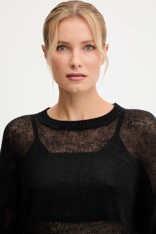 Patrizia Pepe pulover din amestec de lână negru 2K0335.K296