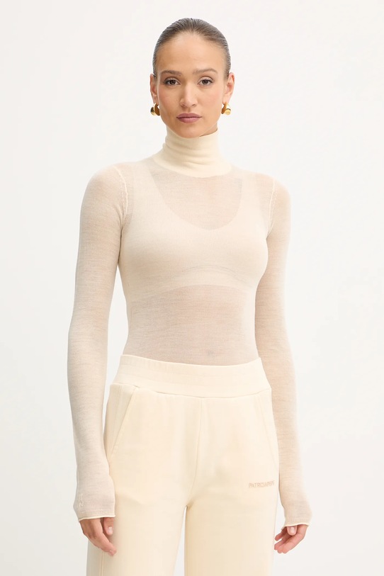 Vlnený sveter Patrizia Pepe vlna béžová 2K0347.K034