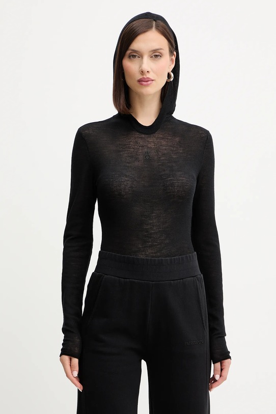 Patrizia Pepe body wełniane okrągły czarny 2K0349.K034