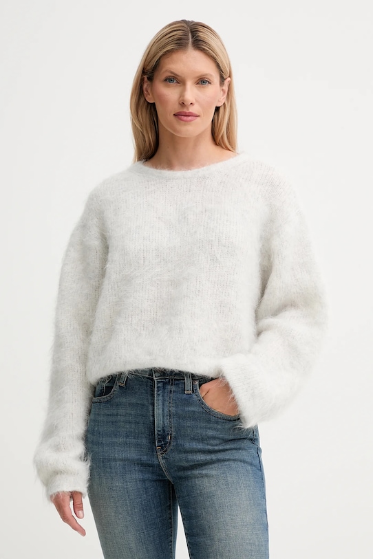 American Vintage sweter wełniany okrągły szary NIB18A