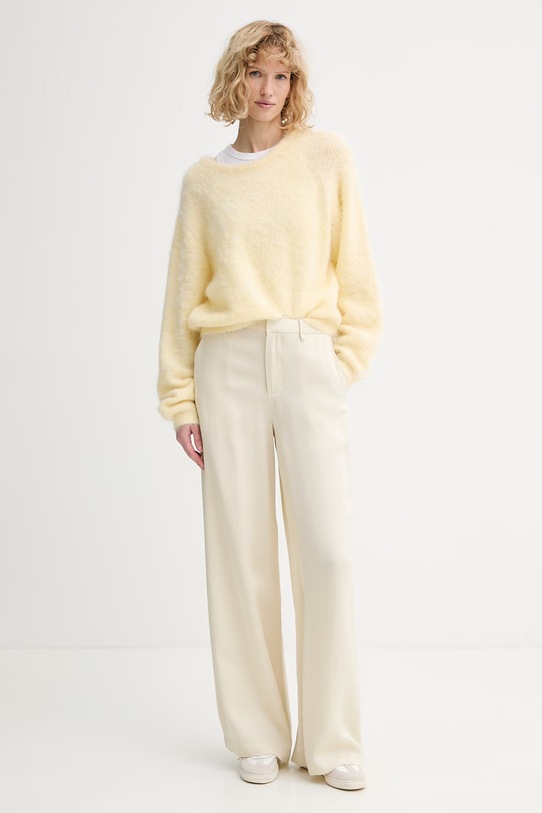 Vlnený sveter American Vintage NIB18A žltá SS26