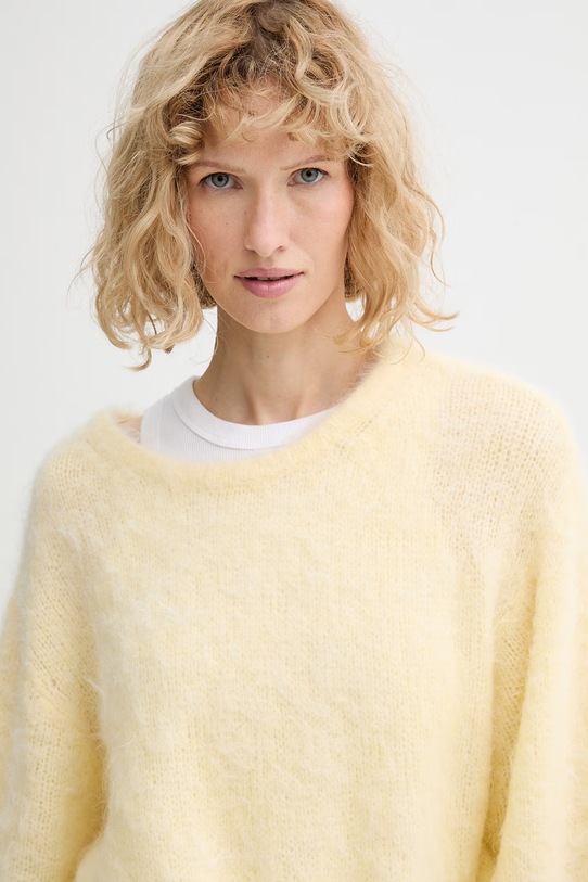 Vlnený sveter American Vintage žltá NIB18A