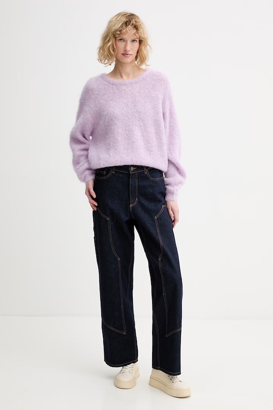 Vlnený sveter American Vintage NIB18A fialová SS26