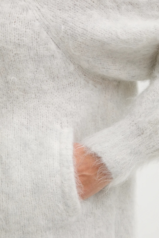 American Vintage kardigan z dodatkiem alpaki NIB19A szary