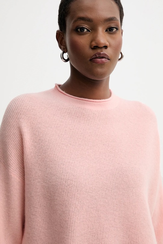 American Vintage sweter z wełną różowy RAX18H