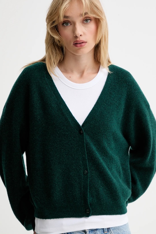 American Vintage cardigan de lână turcoaz RAX19C