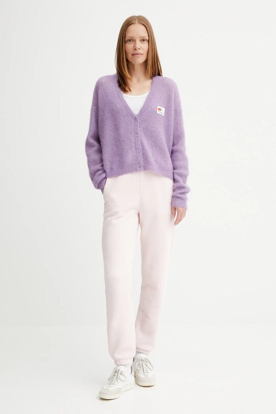 American Vintage cardigan din lână NEN19A violet AW25