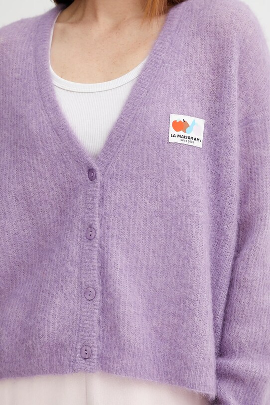 American Vintage cardigan din lână NEN19A violet