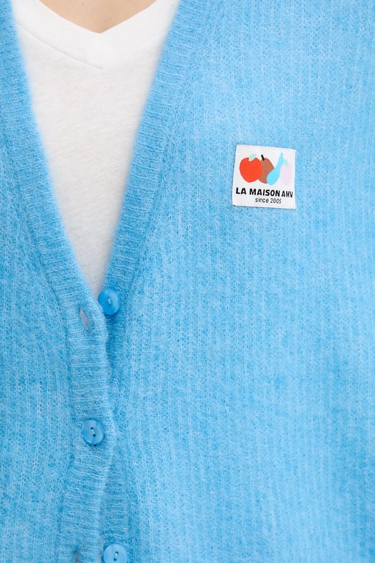 Vlněný kardigan American Vintage NEN19A modrá