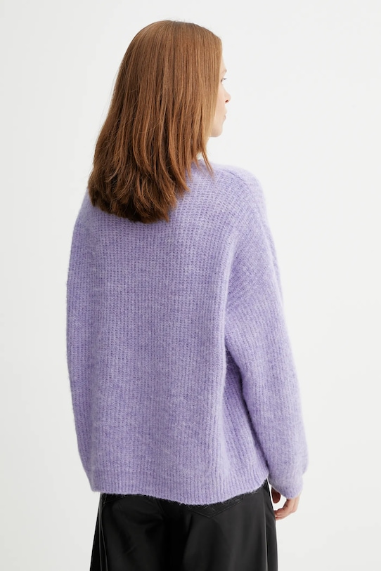 Odzież American Vintage sweter z domieszką wełny EAST18U fioletowy