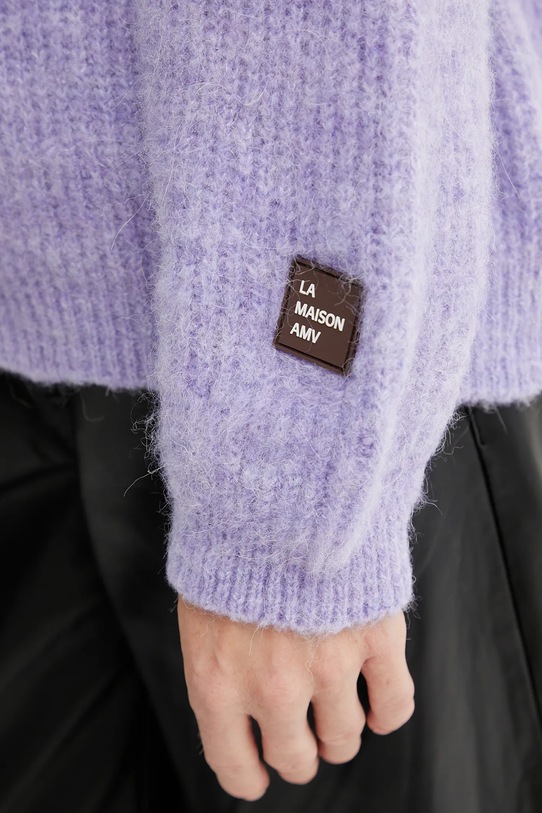 American Vintage sweter z domieszką wełny EAST18U fioletowy