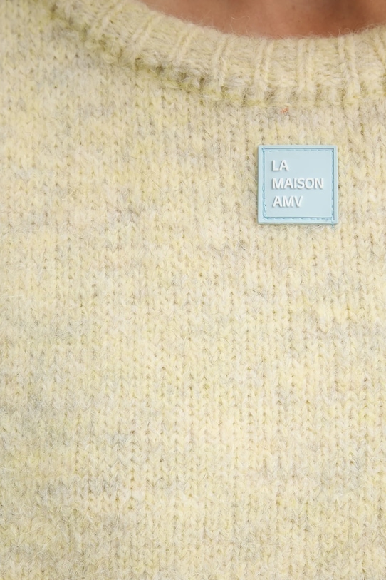 American Vintage sweter z dodatkiem wełny EAST18VM żółty