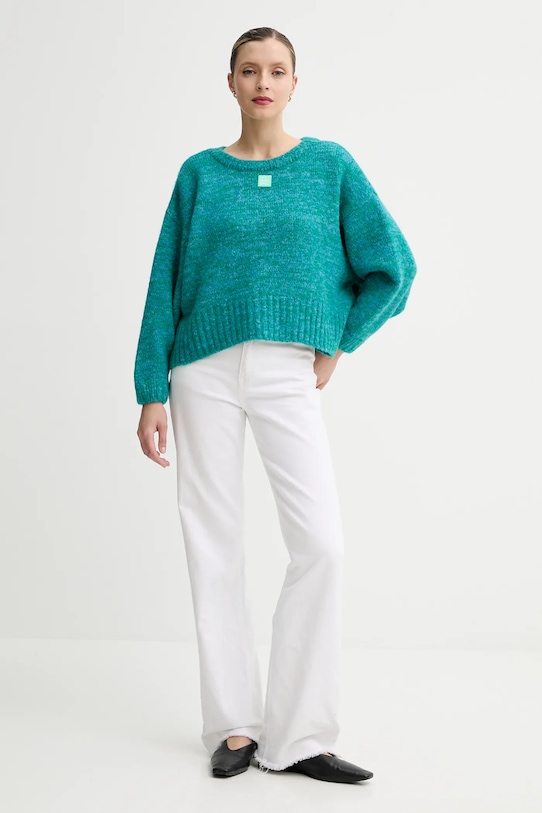 Πουλόβερ με προσθήκη μαλλιού American Vintage EAST18VM τιρκουάζ AW25