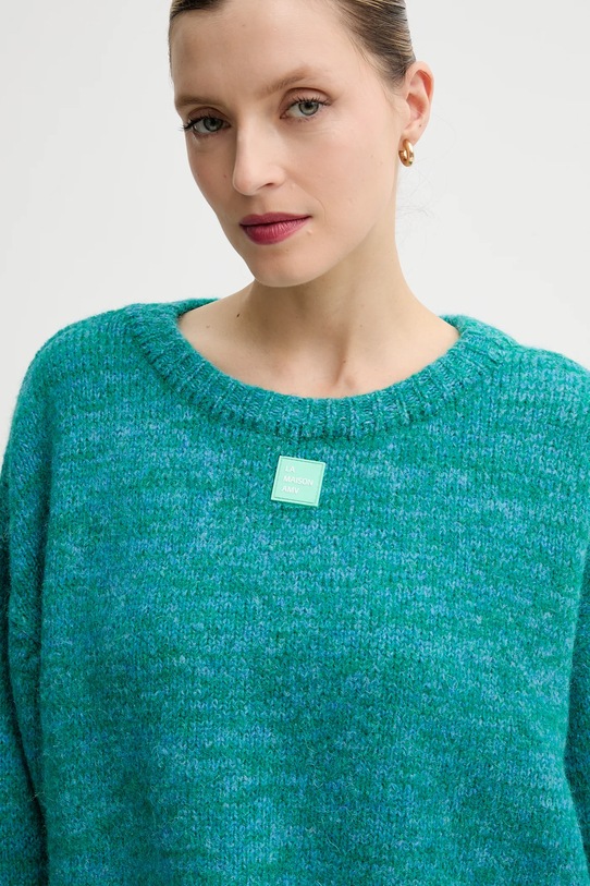 American Vintage sweter z dodatkiem wełny turkusowy EAST18VM