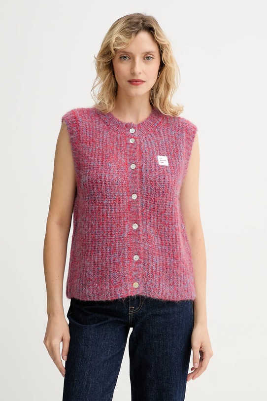 American Vintage kamizelka z dodatkiem wełny melanż różowy EAST19MM