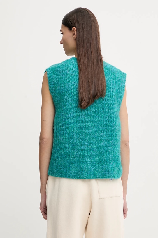 Odzież American Vintage kamizelka z dodatkiem wełny EAST19MM turkusowy