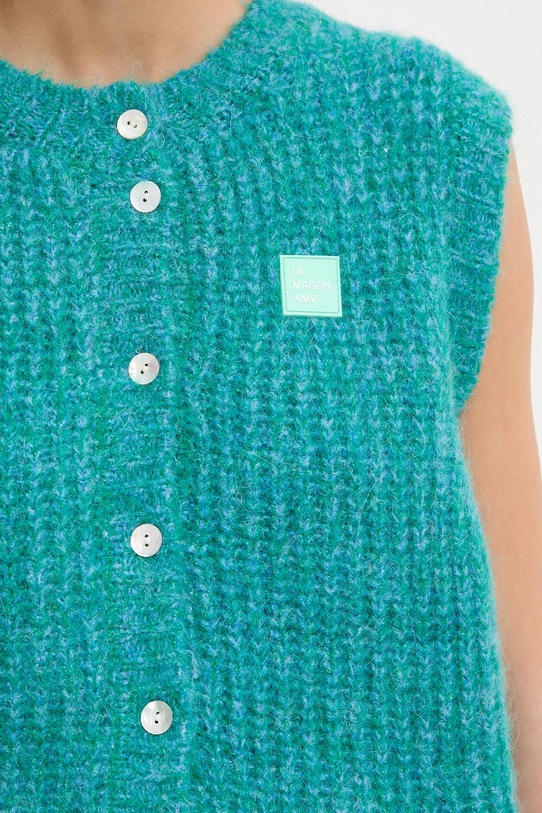 American Vintage kamizelka z dodatkiem wełny EAST19MM turkusowy