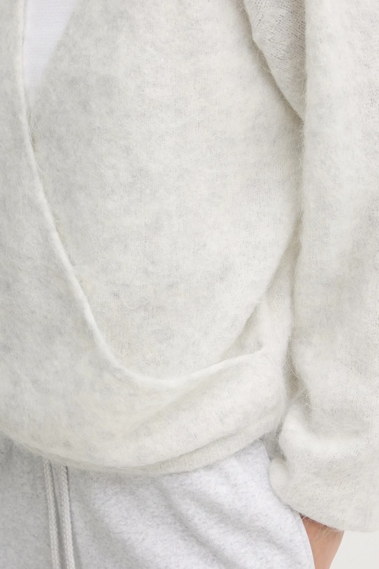 American Vintage sweter z dodatkiem wełny NUN18D szary