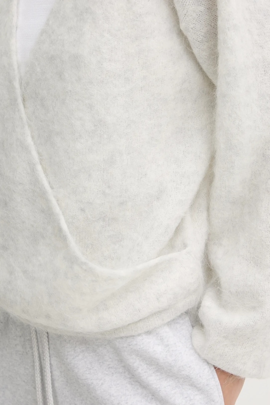 American Vintage sweter z dodatkiem wełny NUN18D szary